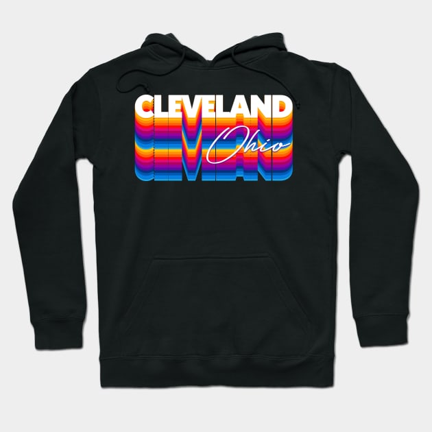 Cleveland Ohio // Retro Typography Design Hoodie by DankFutura